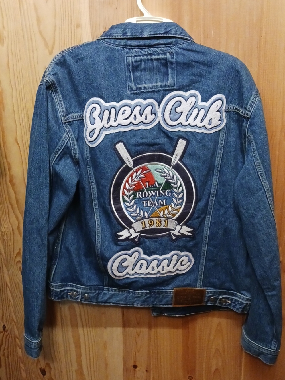 Guess LA Rowing Team Denim Trucker Jacket NWOT